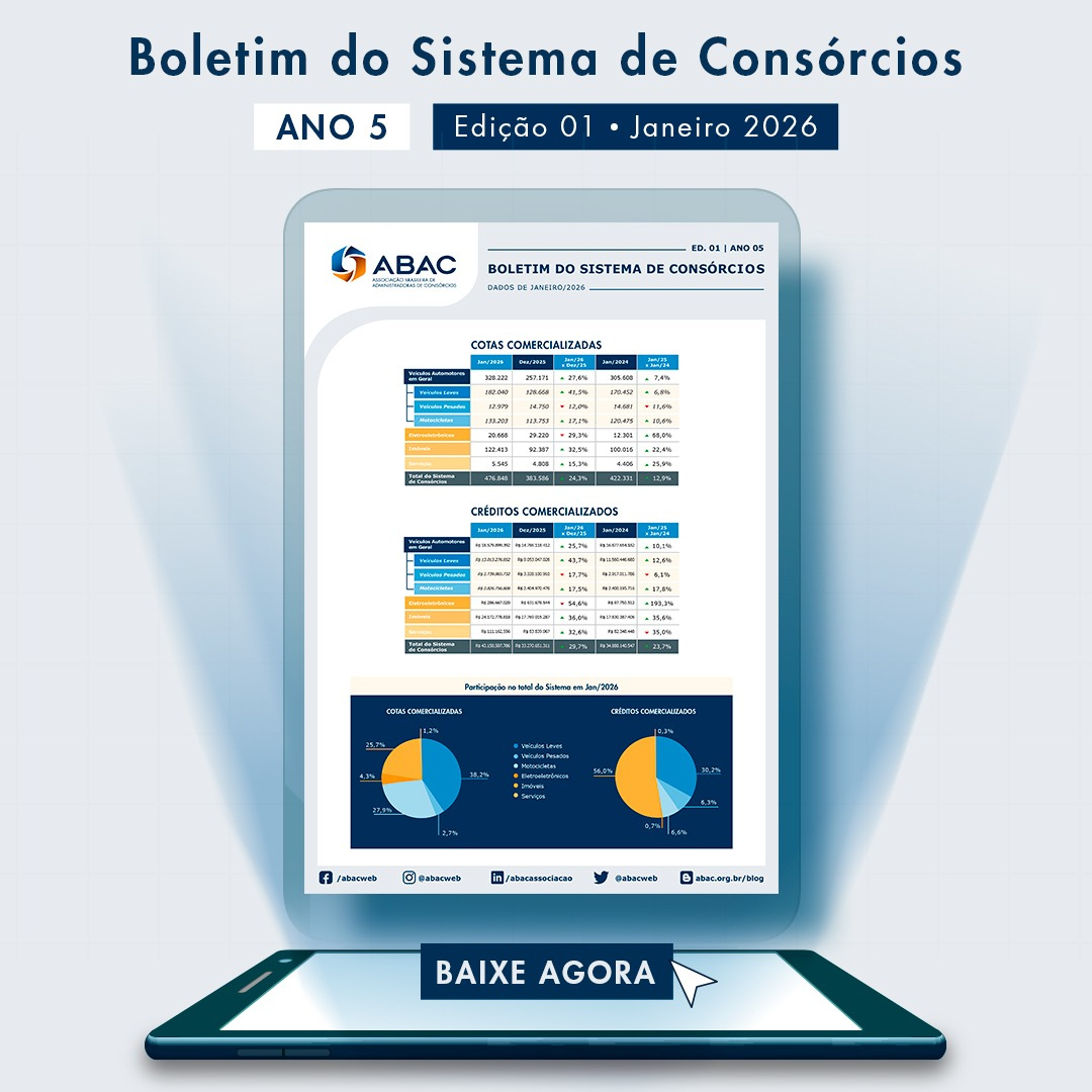 Baixe o Boletim do Sistema de Consórcios – Janeiro de 2026